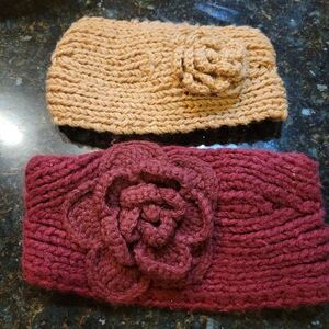 Elegant Knit Headbands with Floral Design